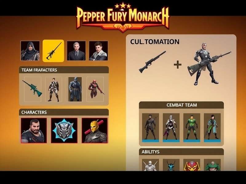 Pepper Fury Monarch gameplay screenshot showing character selection and combat interface